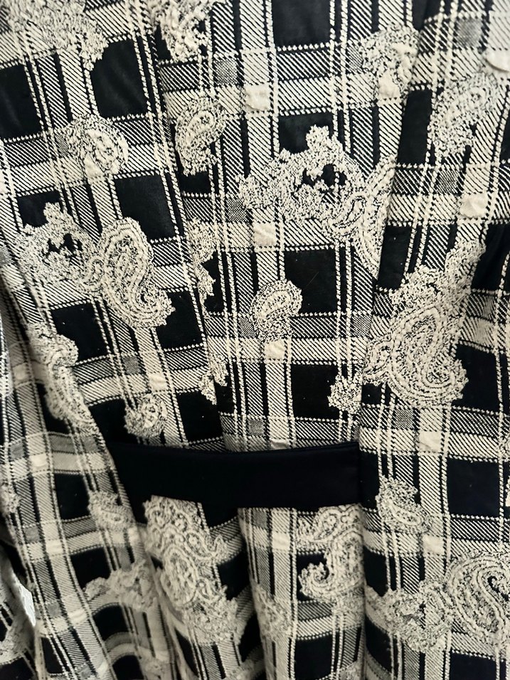 Düğmeli Desenli Kadın Blazer Ceket - Görsel 3