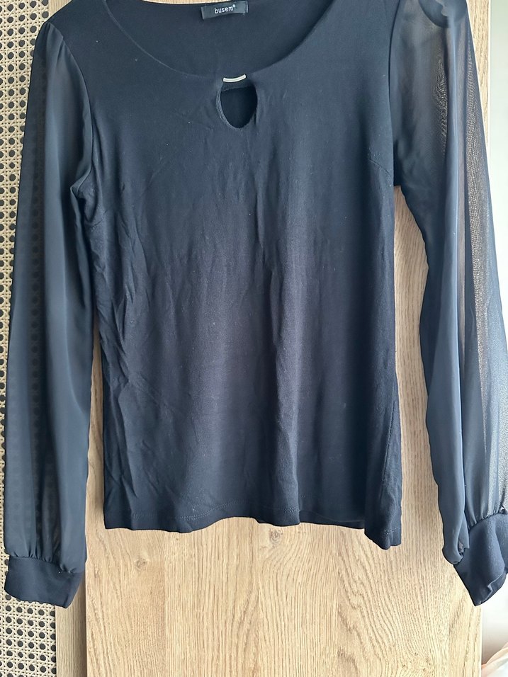 Uzun Kollu Siyah Kadın Bluz - Görsel 4