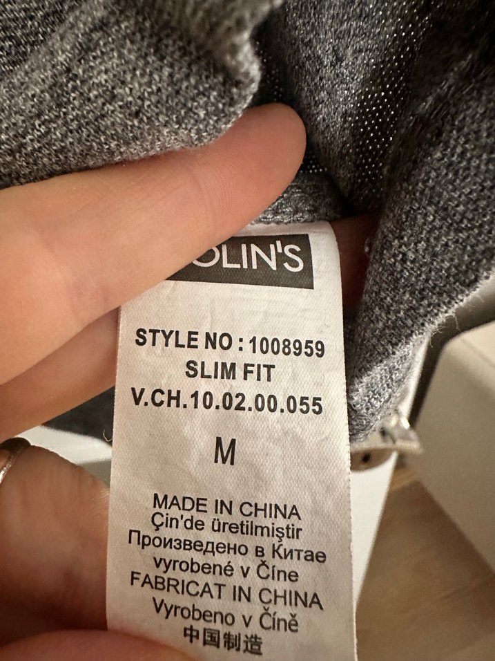 Düğmeli Denim Detaylı Gri Erkek Polo Tişört - Görsel 4