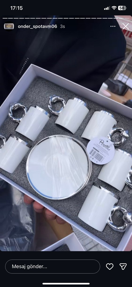 Beyaz Altın Detaylı 6'lı Fincan Takımı - Görsel 2