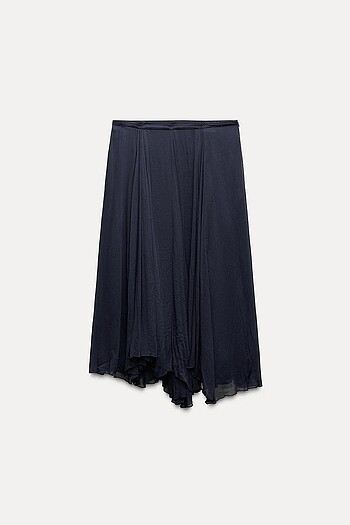 xl Beden lacivert Renk Zara asimetrik etek