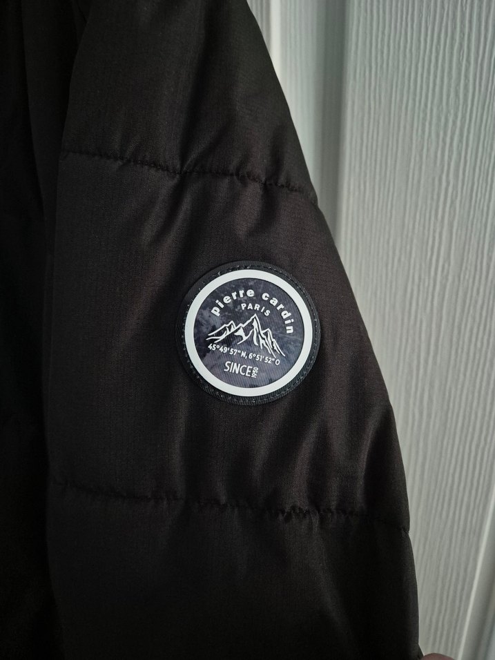 Pierre Cardin Erkek Siyah Kapüşonlu Mont - Görsel 4