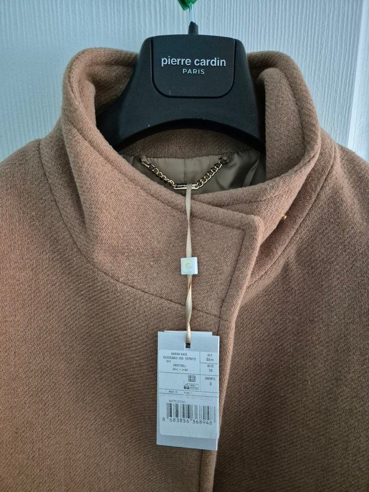 Pierre Cardin Bej Slim Fit Kaşe Kaban - Görsel 5