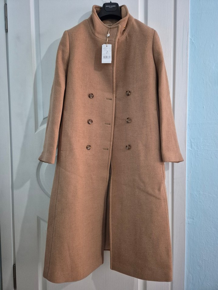 Pierre Cardin Bej Slim Fit Kaşe Kaban - Görsel 2