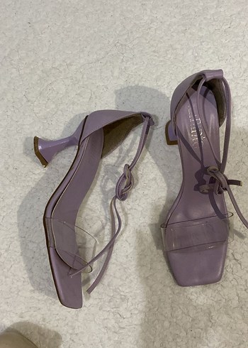 Mor Bantlı Stiletto Kadın Topuklu Ayakkabı