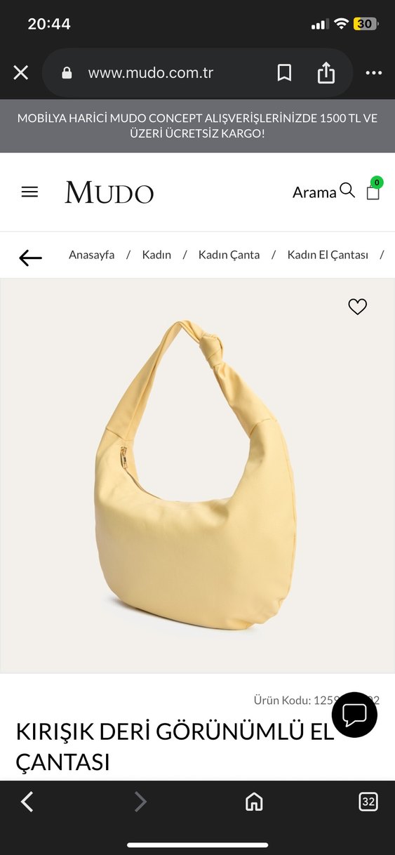 Mudo sarı omuz çantası - Görsel 3