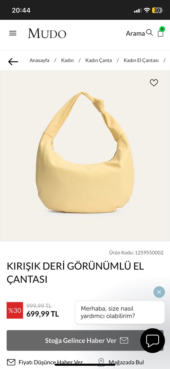 Mudo sarı omuz çantası - Görsel 2