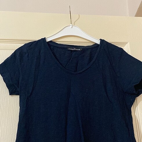 Lacivert kısa kollu ince yazlık tshirt