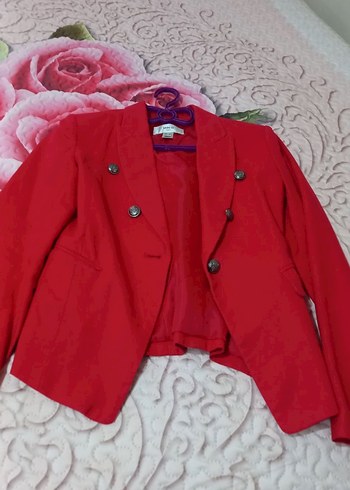 Mango Kadın Kırmızı Düğmeli Blazer Ceket