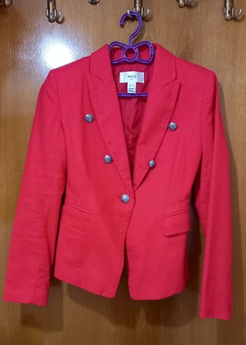 Kadın Kırmızı Düğmeli Blazer Ceket