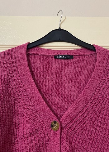 Kadın Pembe V Yaka Örgü Hırka - Görsel 2