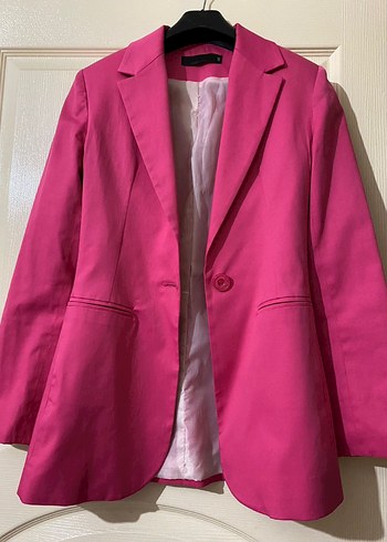 Pembe Düğmeli Kadın Blazer Ceket - Görsel 2