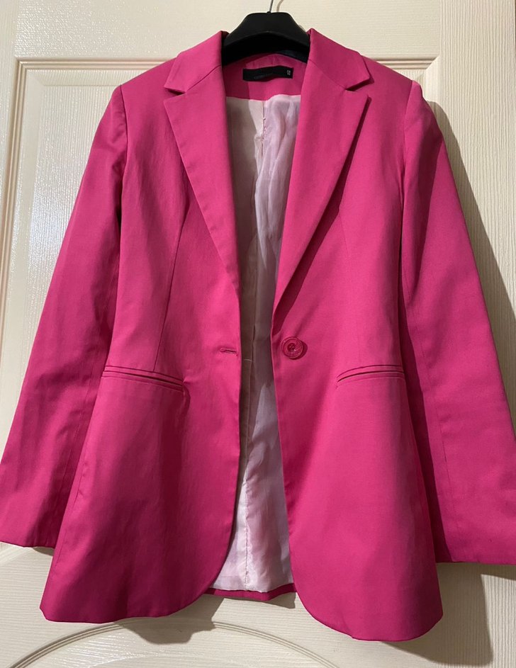 Pembe Düğmeli Kadın Blazer Ceket - Görsel 2