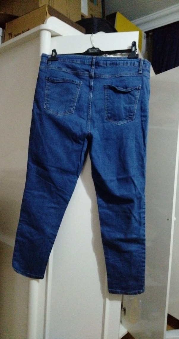 Kadın Mavi Denim Günlük Kot Pantolon - Görsel 2