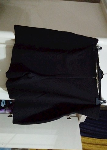 Fermuarlı Siyah Mini şort Etek - Görsel 2