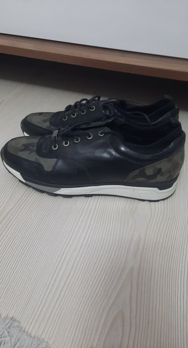 Erkek Siyah Kamuflaj Bağcıklı Spor Ayakkabı - Görsel 2