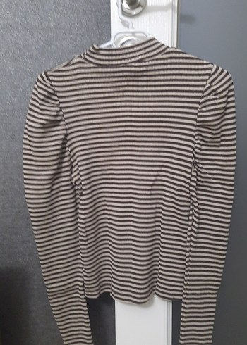 Çizgili Boğazlı Kadın Kazak - Görsel 2