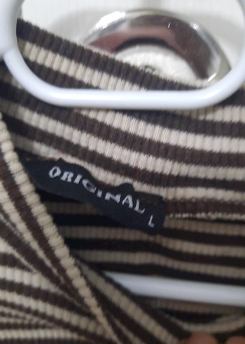 Çizgili Boğazlı Kadın Kazak - Görsel 3