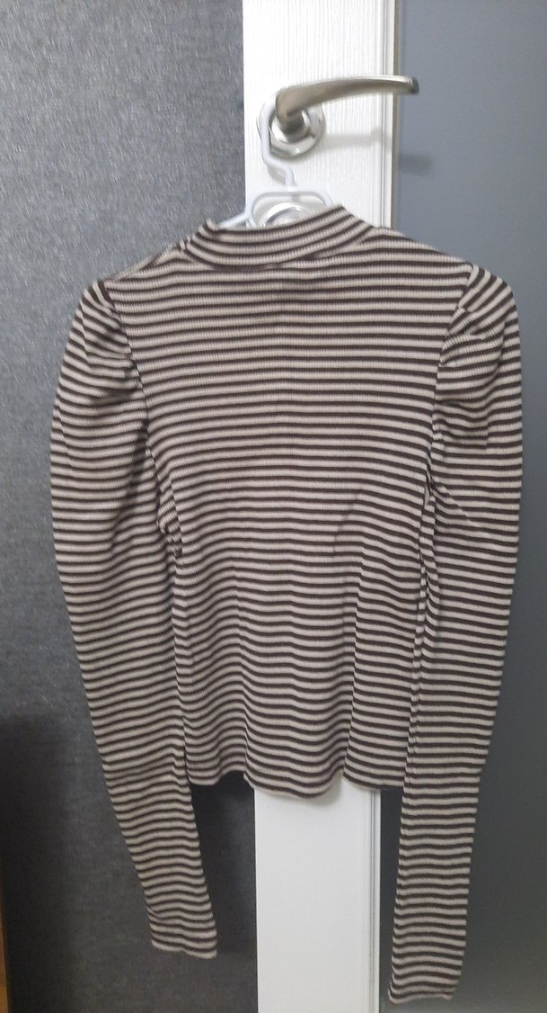 Çizgili Boğazlı Kadın Kazak - Görsel 2