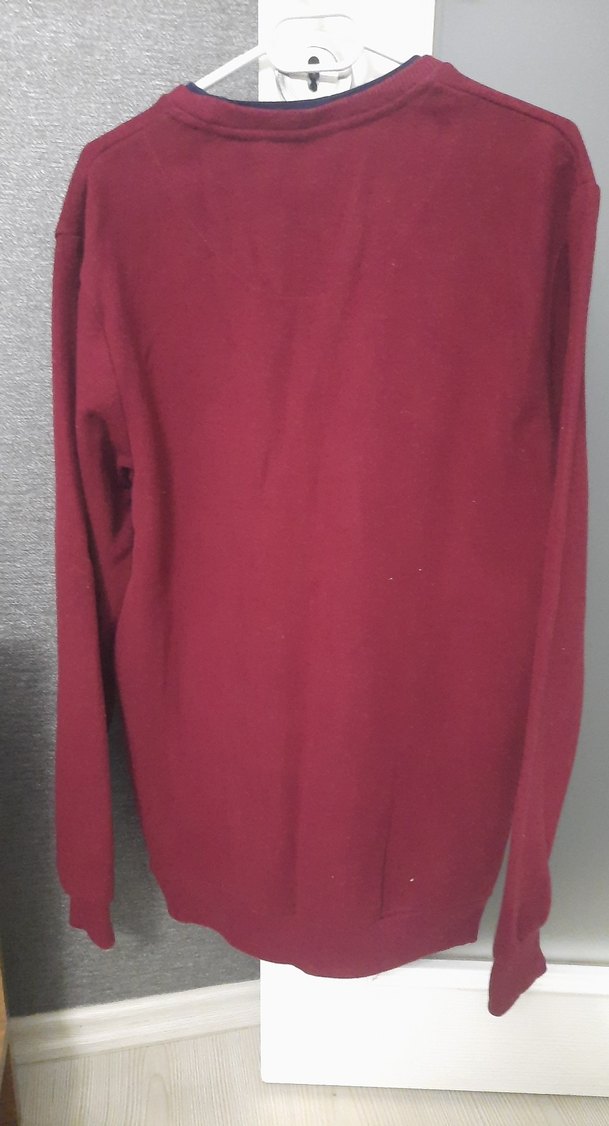 Bordo Erkek Triko Bisiklet Yaka Kazak - Görsel 2