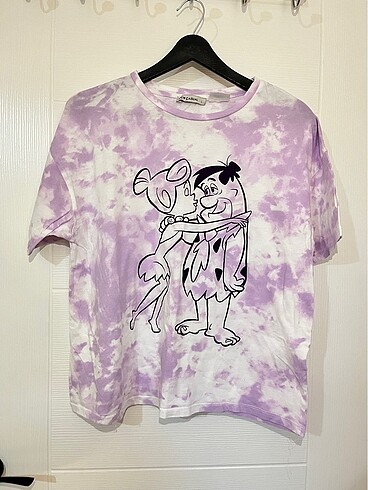 Mor, baskılı t-shirt
