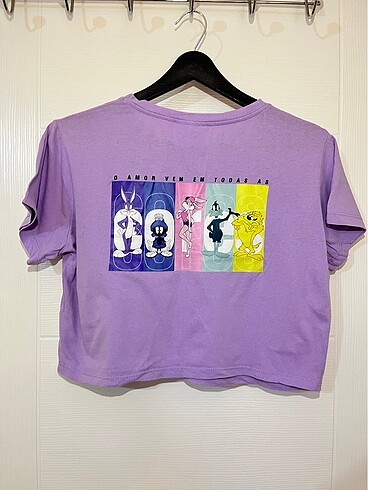 LC Waikiki Baskılı mor t-shirt
