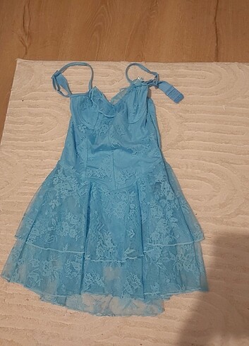 DANTEL DESENLI MİNİ ELBISE - Görsel 2