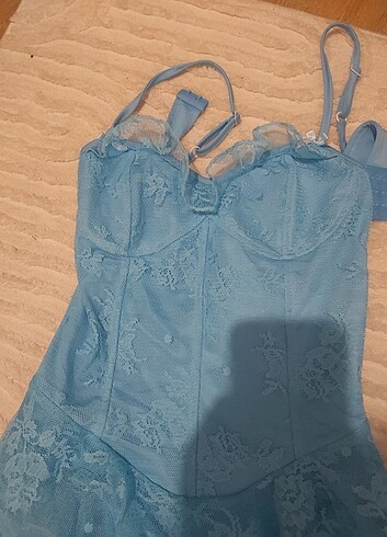 DANTEL DESENLI MİNİ ELBISE - Görsel 5