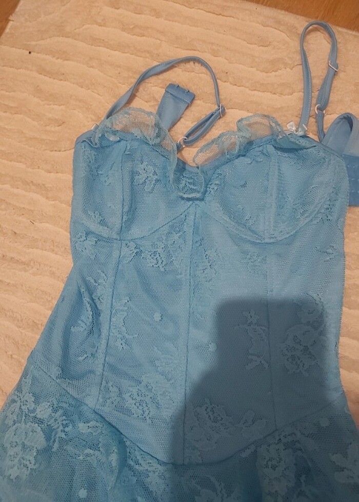 DANTEL DESENLI MİNİ ELBISE - Görsel 5