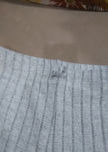 Gri Kadın Pilili Rahat Kumaş Pantolon - Görsel 2