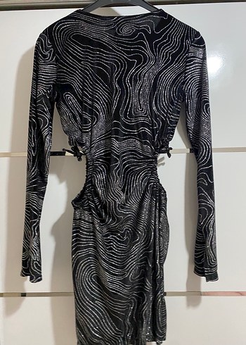 Simli Siyah Mini Elbise - Görsel 2