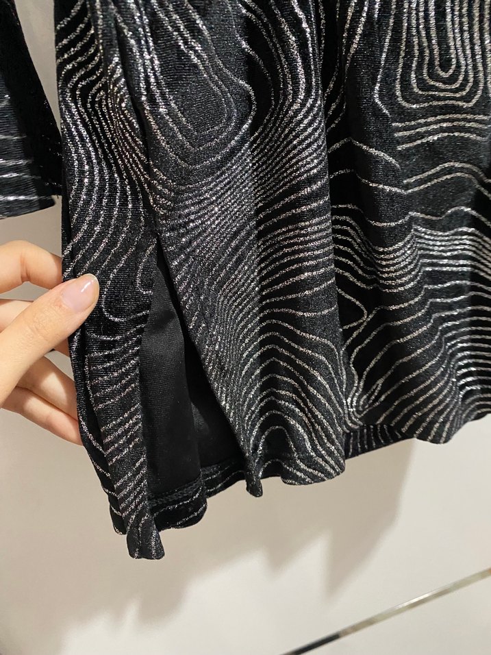 Simli Siyah Mini Elbise - Görsel 5