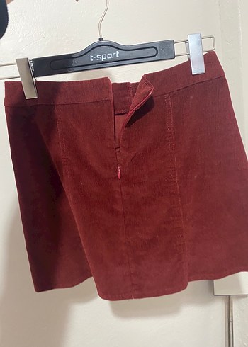 Bordo Kadife   Mini Etek - Görsel 3