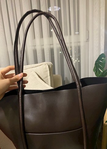 Kahverengi Deri Kadın Omuz Çantası - Görsel 3