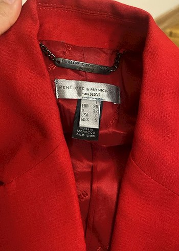 38 Beden Kadın Kırmızı Düğmeli Blazer Ceket