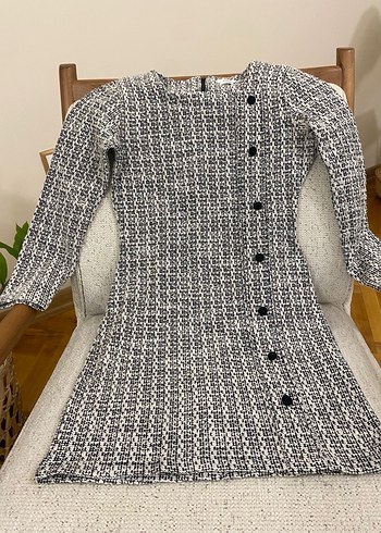 Düğmeli  Tüvit  Elbise - Görsel 2