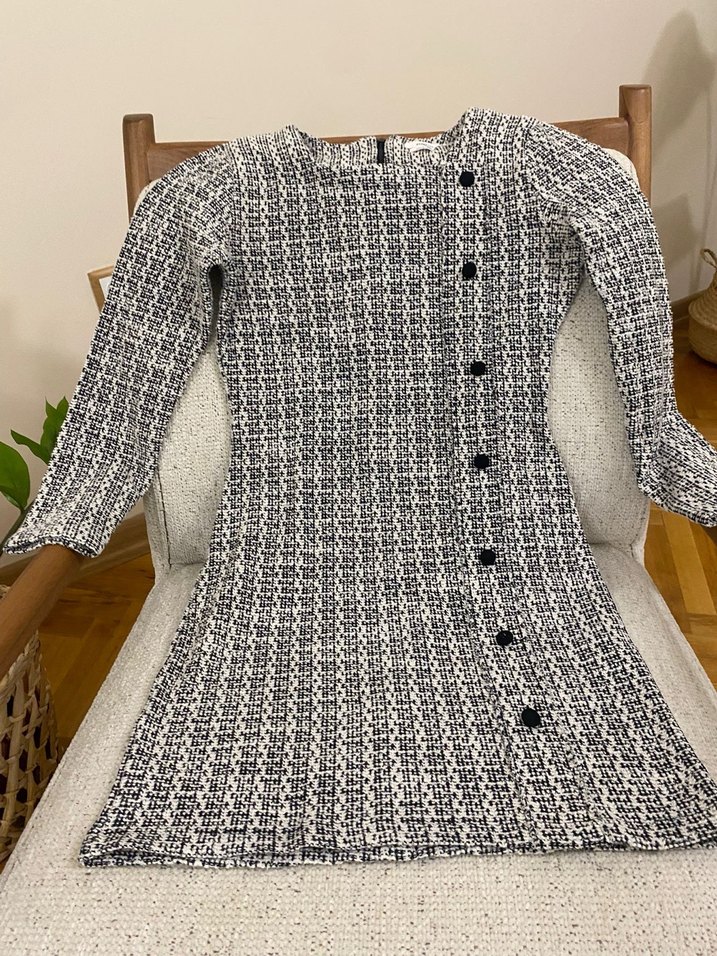 Düğmeli  Tüvit  Elbise - Görsel 2