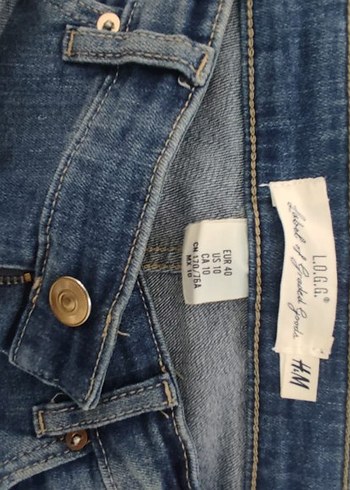 H&M Düğmeli Midi Boy Mavi Denim Kadın Jean