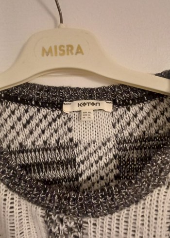 Gri Ekose Örgü Kadın Kazak - Görsel 2