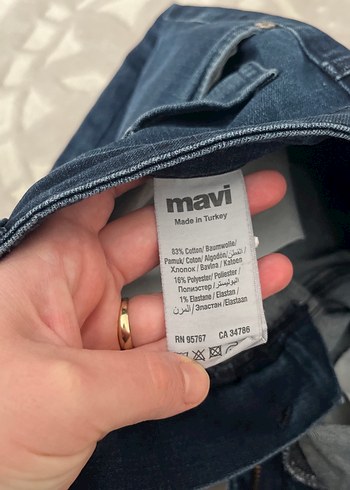 Düğmeli Mavi Denim Erkek Pantolon - Görsel 4