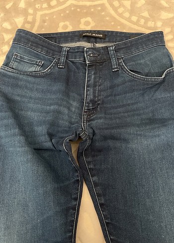 Düğmeli Mavi Denim Erkek Pantolon - Görsel 2