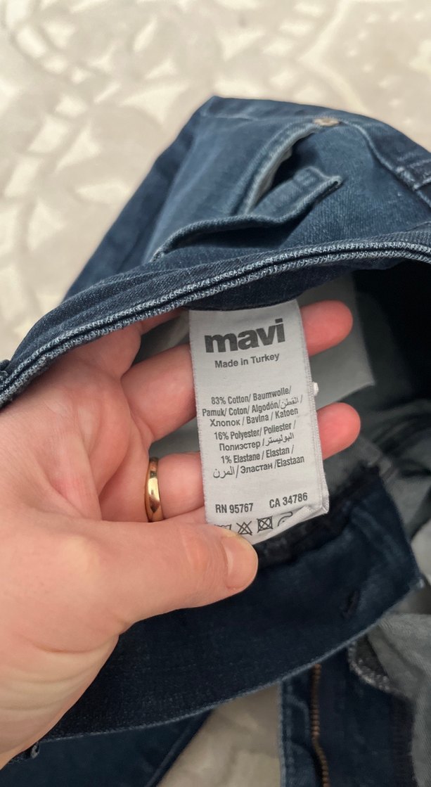 Düğmeli Mavi Denim Erkek Pantolon - Görsel 4