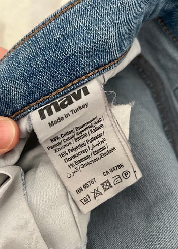 Düğmeli Gri Mavi Kadın Kot Pantolon - Görsel 4