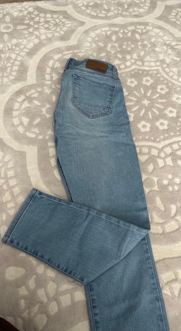 Düğmeli Gri Mavi Kadın Kot Pantolon - Görsel 2