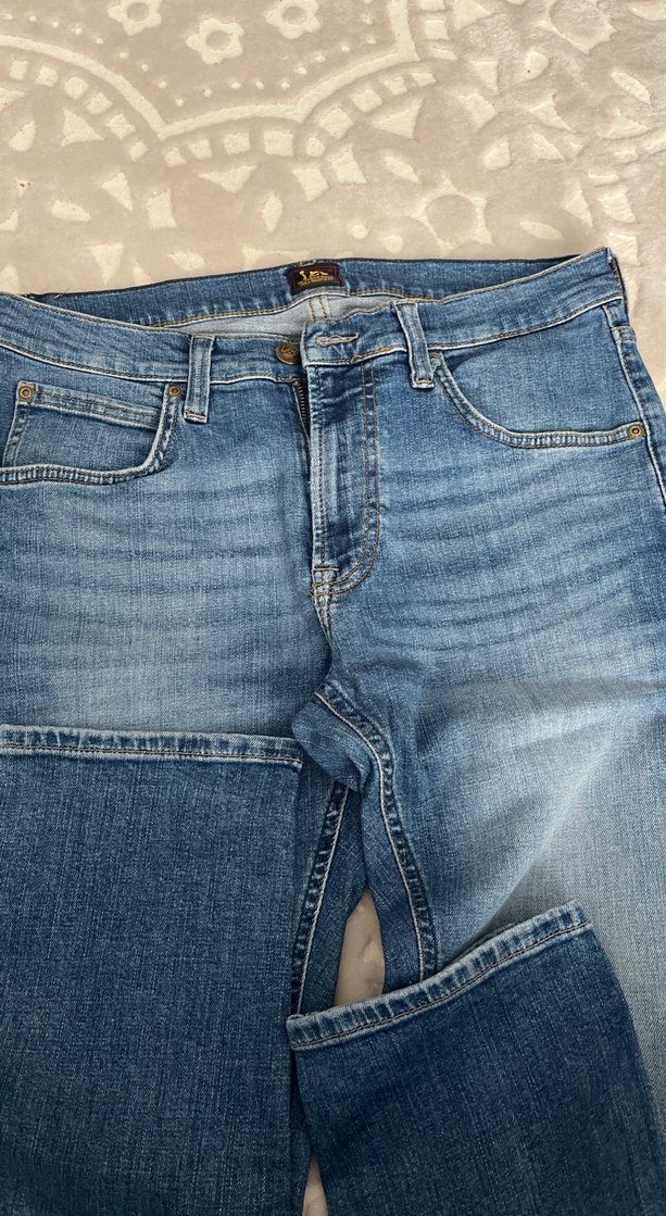 Mavi Parlak Bol Kesim Erkek Kot Pantolon - Görsel 2