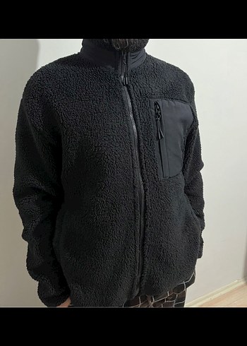 Siyah Fermuarlı Yüksek Yakalı Kadın Ceketi - Görsel 2