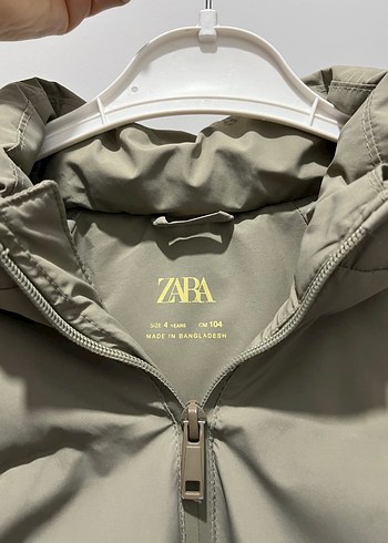 Haki Çocuk Midi Boy Kapüşonlu Mont - Görsel 3