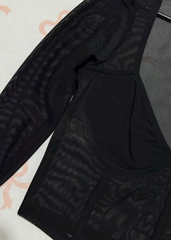 Bershka Siyah transparan kadın Bluz - Görsel 3