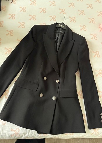 Siyah Dilvin Kadın Düğmeli Blazer Ceket - Görsel 2