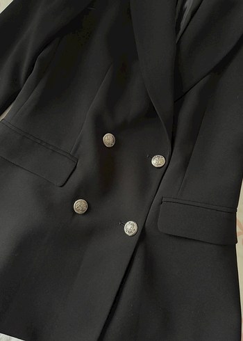 Siyah Dilvin Kadın Düğmeli Blazer Ceket - Görsel 5